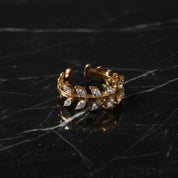 bague feuille laurier, bague trèfle à 4 feuilles