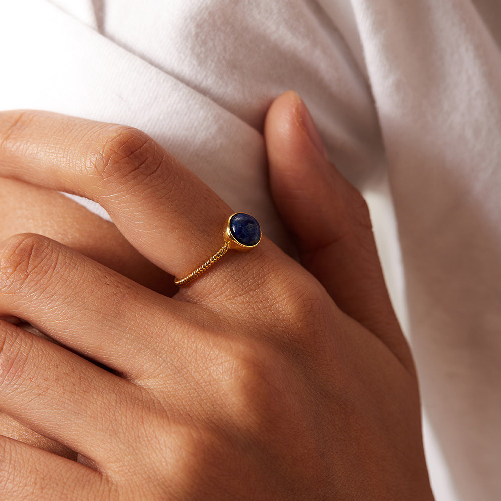 Bague Lapis Lazuli – Pierre Bleue Naturelle Ajustable