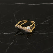 Bague perle moderne