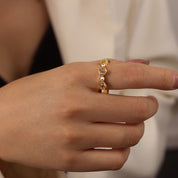 bague or pierres multicolores