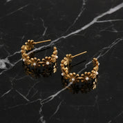 Boucles d'oreilles créoles fleur, boucle d'oreille fleur creole
