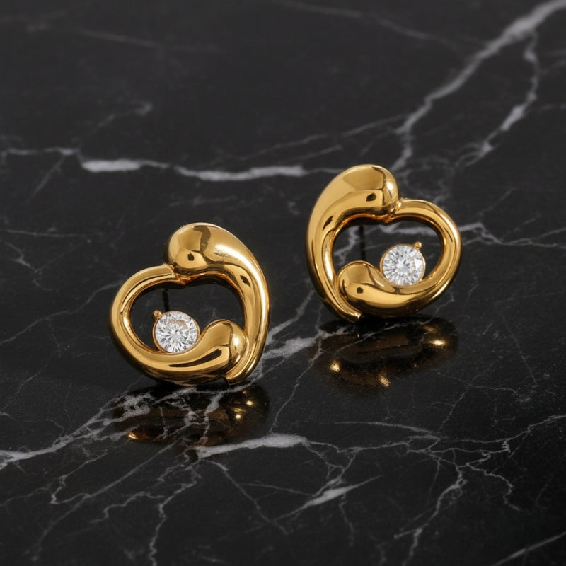 Boucles d'oreilles cœur moderne