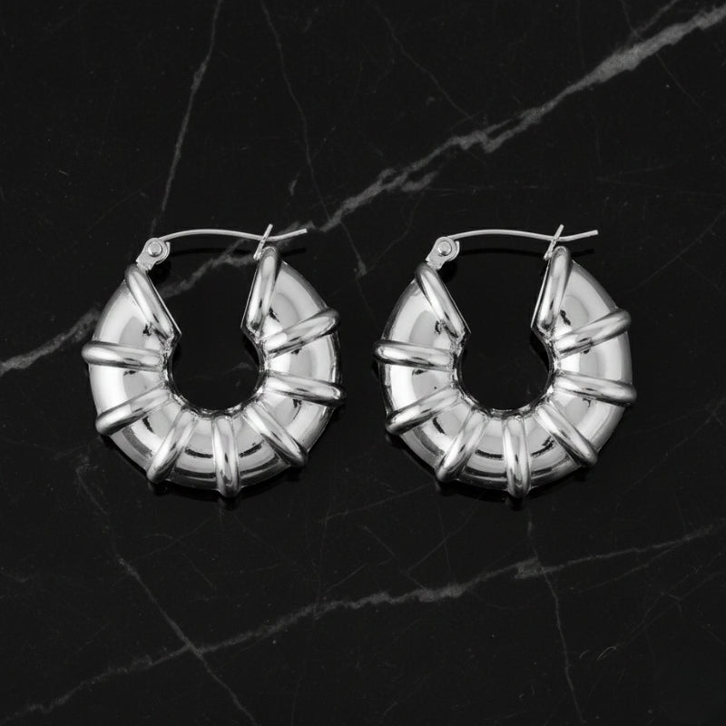 Boucles d’oreilles créoles soleil doré ou argenté