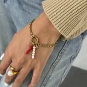 Bracelet breloque fantaisie Acier inoxydable doré