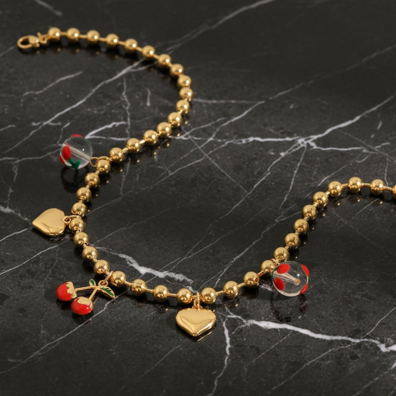 Collier coeur rouge