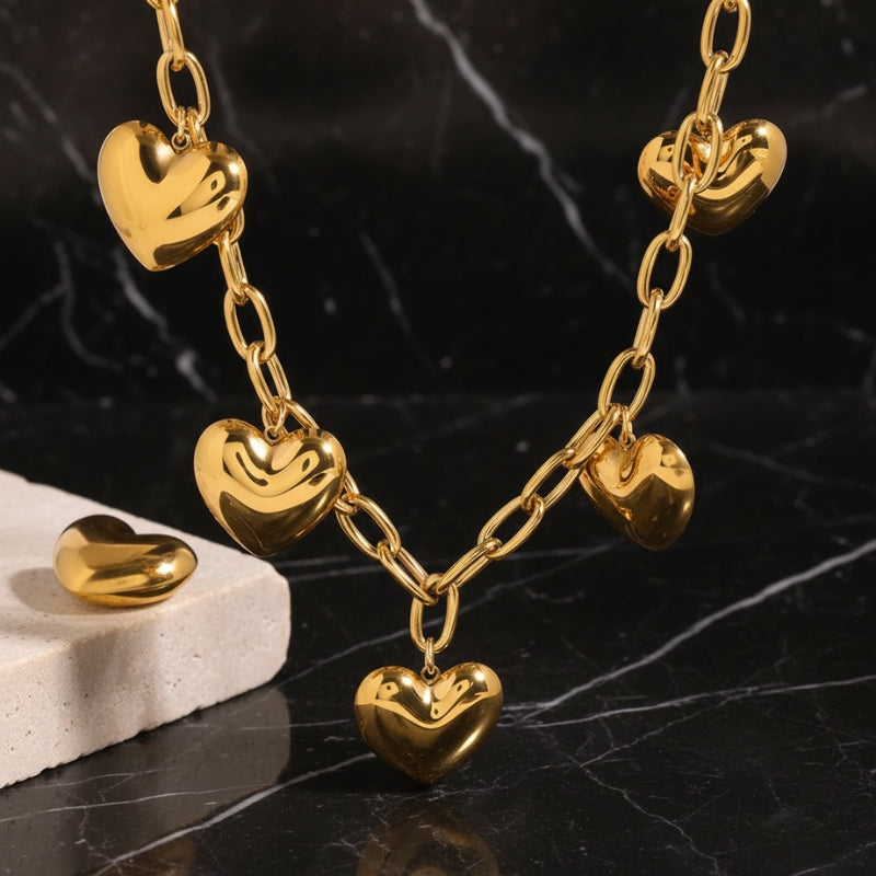 Collier petit cœur – Acier inoxydable doré 18K collier coeur histoire d or