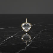 Collier pendentif transparent avec chaine et charms en acier inoxydable