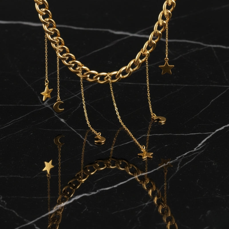Collier lune et étoile