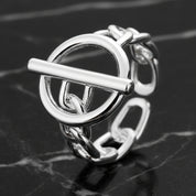 Bague 'Carina' : bague femme ajustable en acier inoxydable et plaqué or 18K
