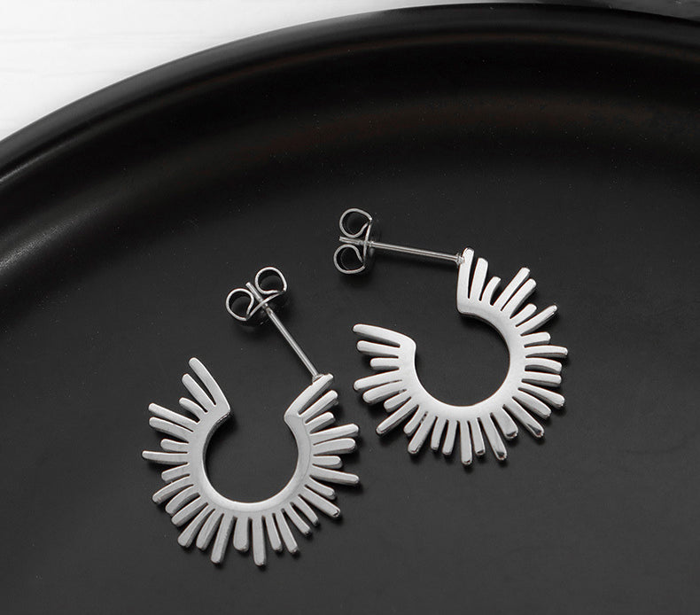 boucle d'oreille soleil argent, boucle d'oreille femme soleil