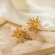 Boucles d’oreilles puce soleil – Acier inoxydable et plaqué or 18K