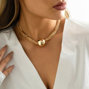 Collier 'Saint-Tropez' multi chaines acier inoxydable