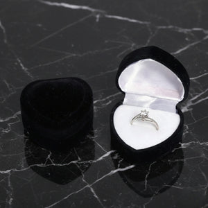 Écrin bague coeur noir