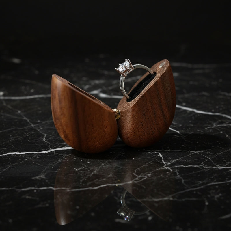 Écrin bague bois